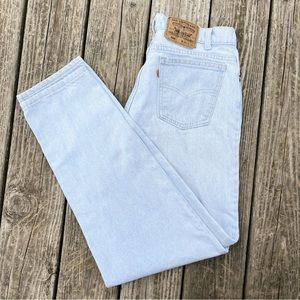 Vintage Levi’s 550 Orange Tab Light Wash High Waist Taper Leg Jeans Size 34